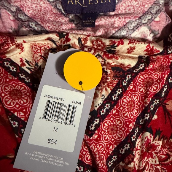 NWWT Artesia Womens M Red Boho Medallion Print Sleeveless Hi Lo Maxi Dress - Picture 4 of 5